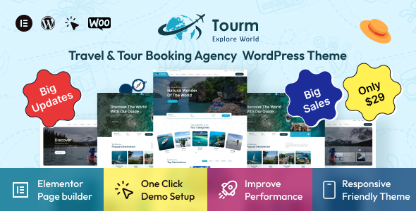 Tourm – Travel & Tour Booking Agency WordPress Theme