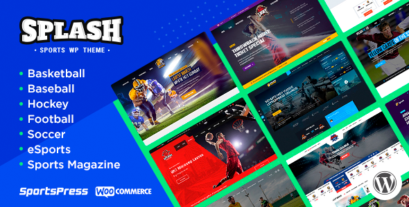 Splash Sport 4.3.9 – WordPress Sports Theme for Basketball, Football, Soccer and Baseball Clubs